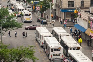 MTA buses purposefully slowed down on Tuesday morning.