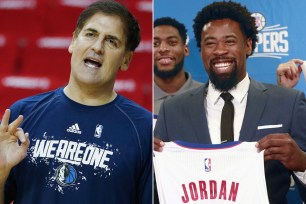 Mark Cuban (left) used a strange analogy for DeAndre Jordan's return to the Clippers.