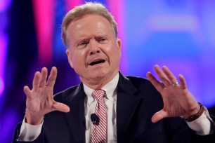 Jim Webb speaks at the National Sheriffs Association presidential forum on June 30.