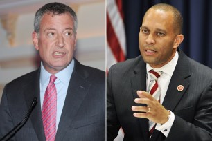 Bill de Blasio and Hakeem Jeffries