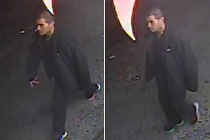 Cops are searching for a man who randomly punched an elderly man at a Queens bus stop.