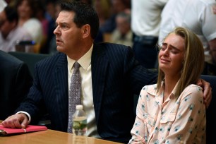 Michelle Carter (right)