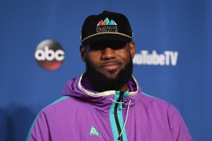 Lebron James at a press conference Wednesday night after Game 3.