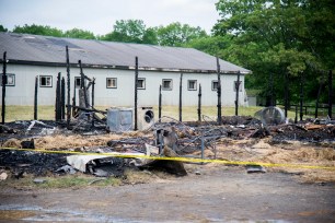 The Hope Training facility burned to the ground with horses still inside in Middletown, New York.
