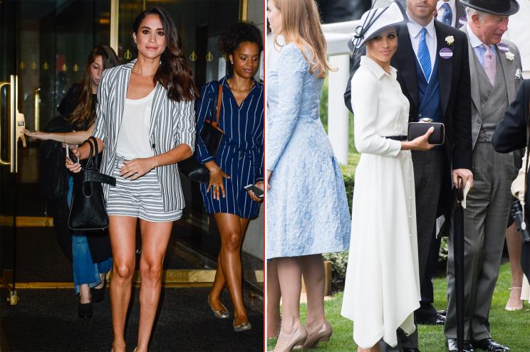 Meghan Markle in 2016 (left) and 2018