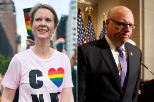 Cynthia Nixon and Joe Crowley