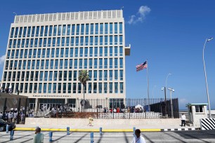 A U.S. flag flies at the U.S. embassy in Havana, Cuba