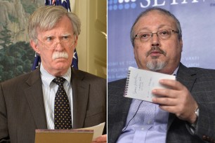 National Security Advisor John Bolton and Jamal Khashoggi