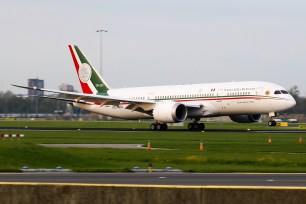Mexico's presidential jet arrives in Holland in April.