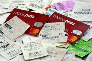 Movie ticket stubs and MoviePass cards