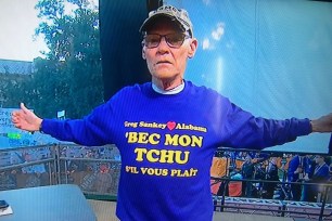 James Carville wears a shirt criticizing the SEC and Alabama while appearing on ESPN.