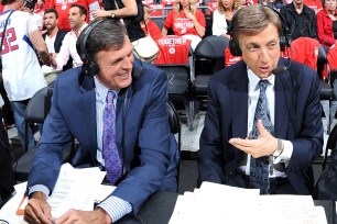 Marv Albert with Kevin McHale