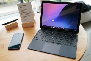 Google's Pixel Slate with a keyboard (which can be purchased at an additional cost)