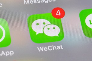 An icon for WeChat on a smartphone.