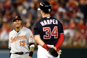 Manny Machado and Bryce Harper in June.