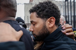 "Empire" actor Jussie Smollett leaves Cook County jail following his release.