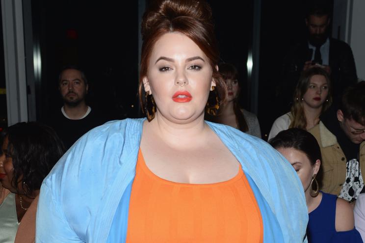 Tess Holliday attends the 11 Honore front row during New York Fashion Week.