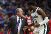 Tom Izzo and Aaron Henry