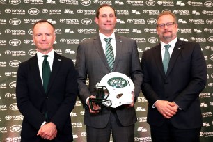 Christopher Johnson, Adam Gase and Mike Maccagnan