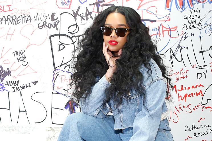 H.E.R. visits Music Choice on April 03, 2019 in New York City.