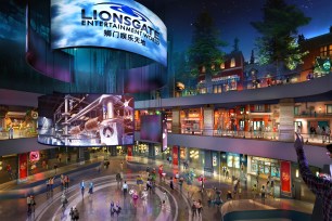 This rendering released by Lionsgate shows the atrium of Lionsgate Entertainment World, a virtual reality-heavy theme park set to open in July