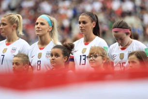 Abby Dahlkemper, Julie Ertz, Alex Morgan and Rose Lavelle