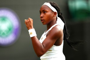 Cori "Coco" Guaff during her upset of Venus Williams at Wimbledon.