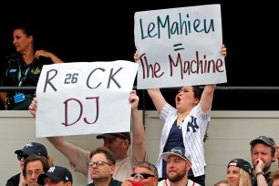 Fans at the Yankees-Red Sox game