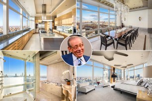 Billionaire developer Stephen Ross is listing his penthouse at the Time Warner Center for $75 million.