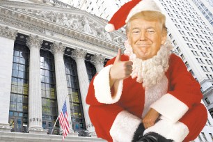 President Trump's "saving Christmas" role gave a boost to stocks Tuesday while stirring talk that he "blinked" in his protracted trade talks with the Chinese.