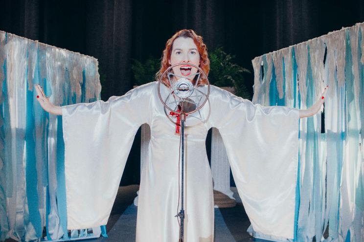 Anna Margaret Hollyman as Sister Aimee McPherson in "Sister Aimee."