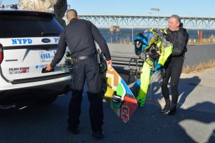 NYPD divers rescue stranded kitesurfer in Queens