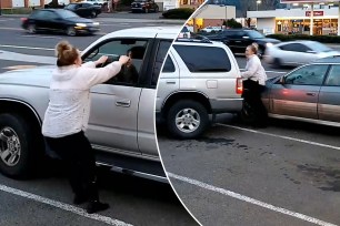 ‘Run me over!’: Women fight over missing money outside bar