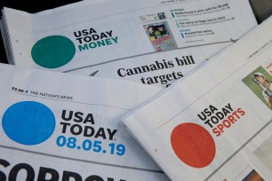 Sections of a USA Today newspaper