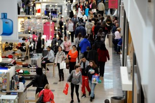 Shoppers at the Westfield Garden State Plaza Mall in Paramus, NJ