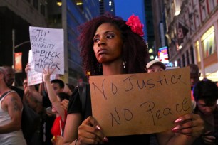 A Black Lives Matter protester