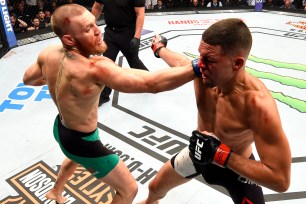 Conor McGregor and Nate Diaz at UFC 202.