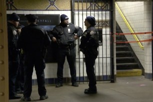 NYPD at the scene of the assault