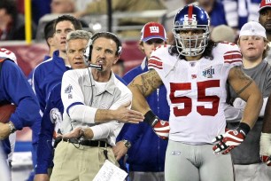 Steve Spagnuolo during Super Bowl XLII