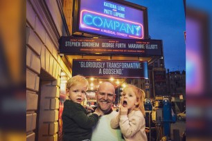 Chris Harper with kids Barnaby and Martha.