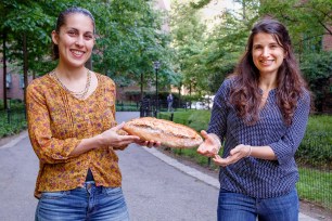 Joana Silva, co-owner of La Bicyclette Bakery and her neighbor Adva Vilchinski