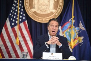 New York Governor Andrew M. Cuomo, holds his daily COVID-19 Coronavirus Briefing at his New York City office.