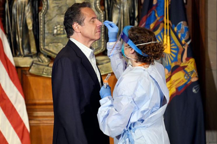 Gov. Andrew Cuomo receives a coronavirus test