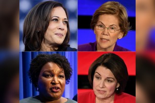 Sen. Kamala Harris, Sen. Elizabeth Warren, former Georgia Democratic gubernatorial candidate Stacey Abrams and Sen. Amy Klobuchar