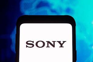 Sony logo displayed on a smartphone