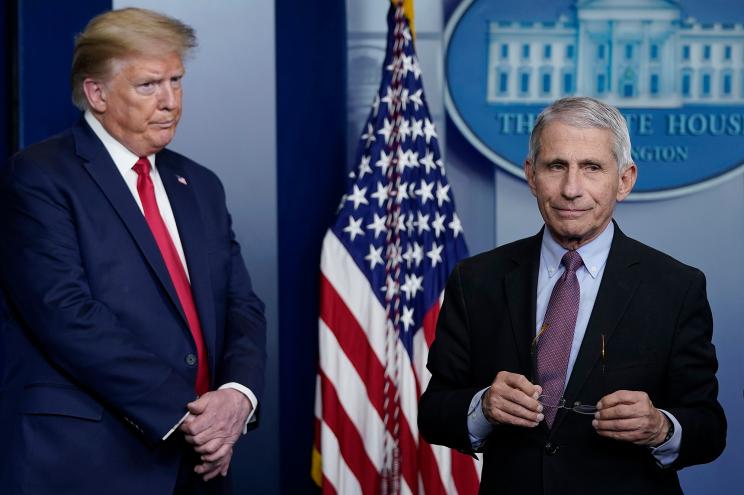 Dr. Anthony Fauci and President Trump