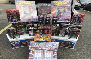 Approximately $2,700 worth of illegal fireworks.