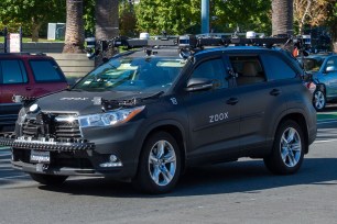 A Zoox robot car on a test drive in 2019