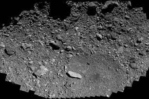 This view of sample site Osprey on asteroid Bennu is a mosaic of images collected by NASA’s OSIRIS-REx spacecraft.