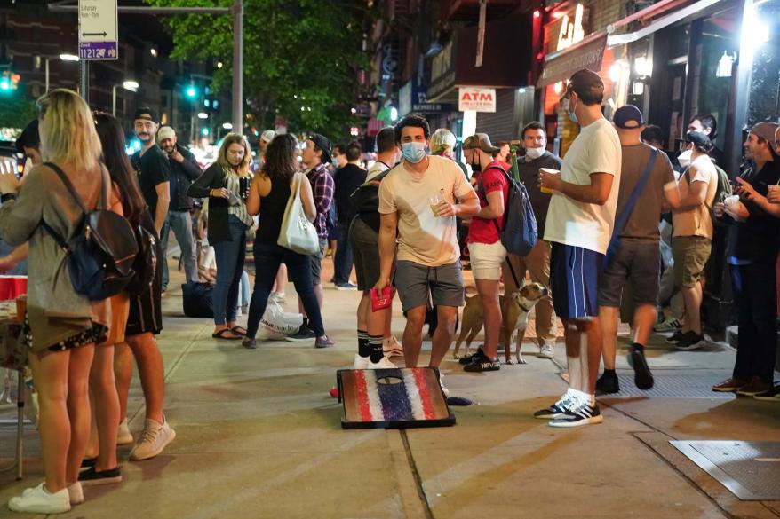 people gathered on streets